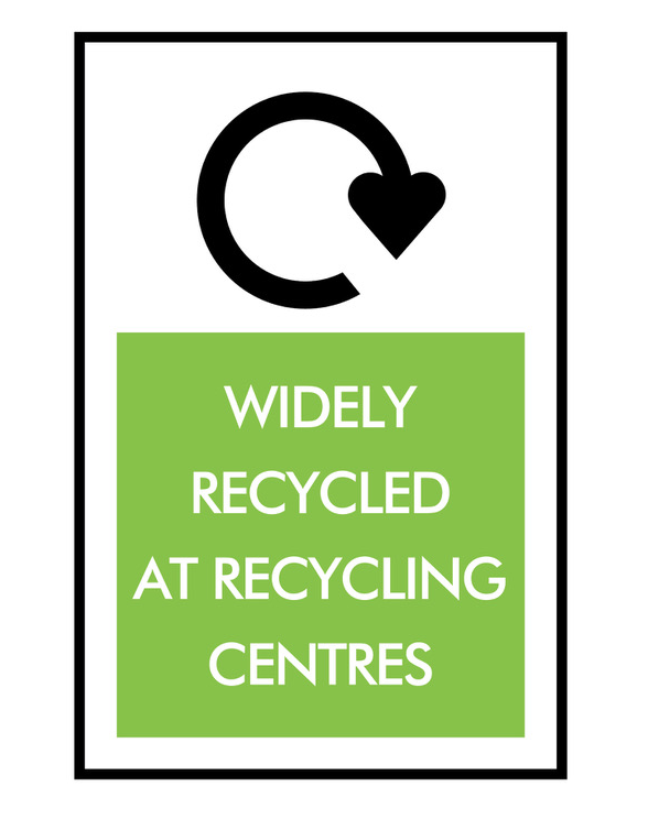 Widely recyclable at recycling centres